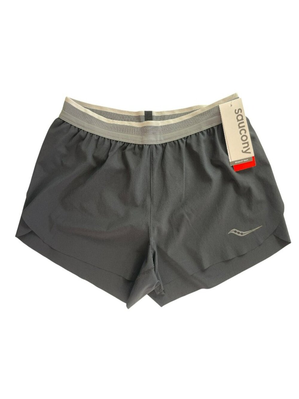 Saucony Kinvara 3" Running Shorts Gray Reflective Active Women's Size S $70 NWT